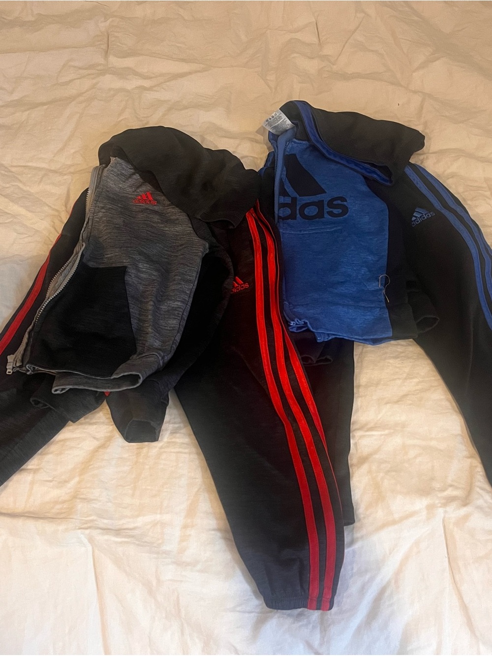 adidas Kids Black Joggers with Red Stripe Accents